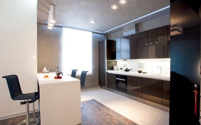 Темная кухня из мдф