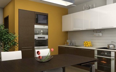 Кухня из мдф с белыми ящиками