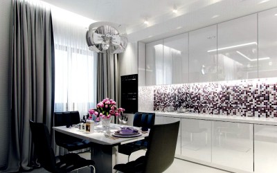 Кухня из акрила белая