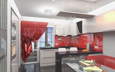 Угловая кухня белая